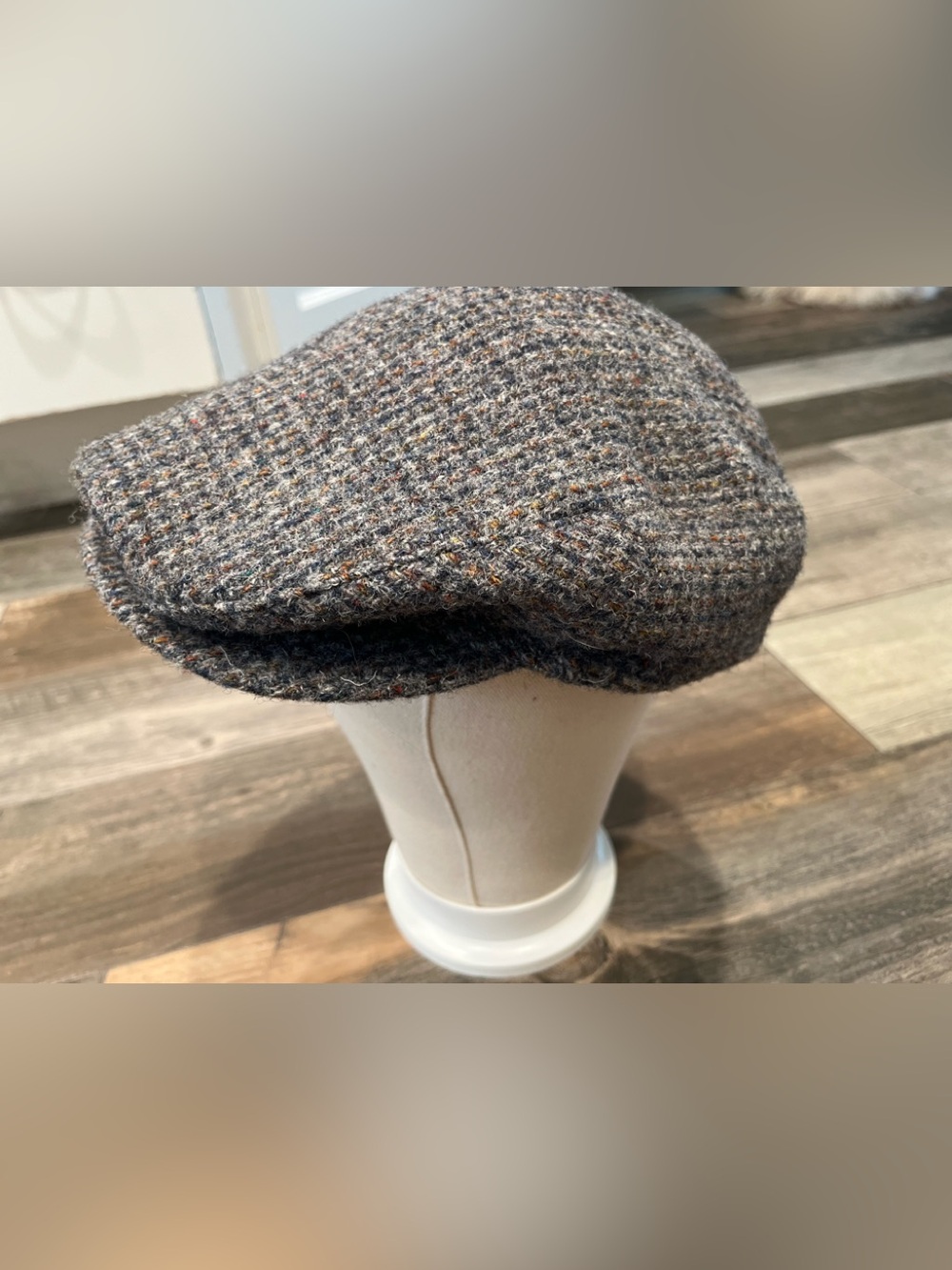 Harris Tweed Flat Cap Adult XL Cabbie Newsboy Page Driving Hat Scottish Wool